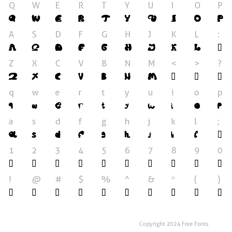 Character Map of fatty fatty Regular