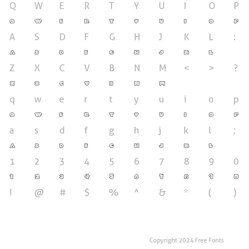 Character Map of Fatty Heart Filled Regular