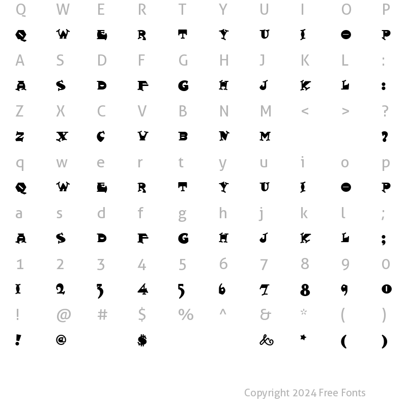 Character Map of FattySnaxNF Regular