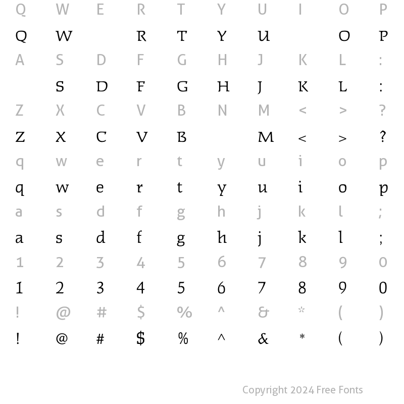 Character Map of FaustLight Regular