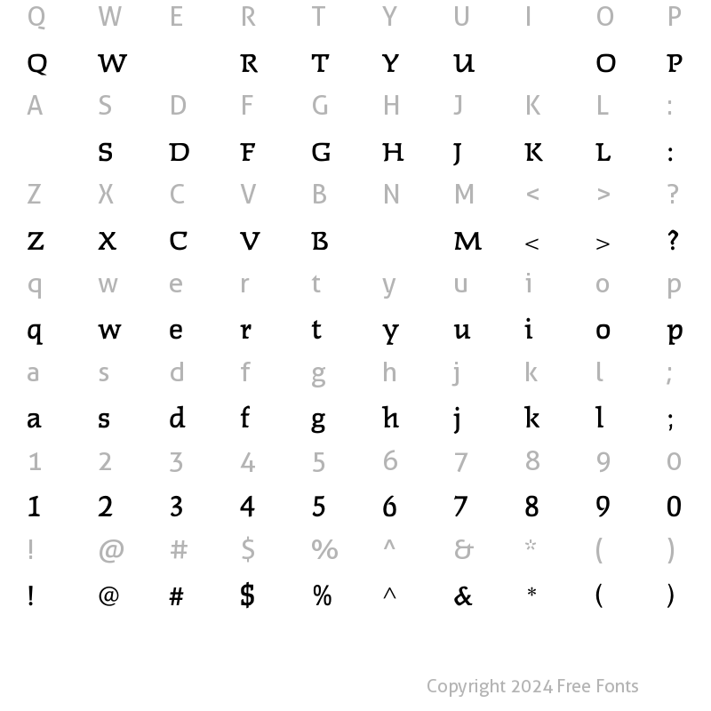 Character Map of FaustMedium Regular