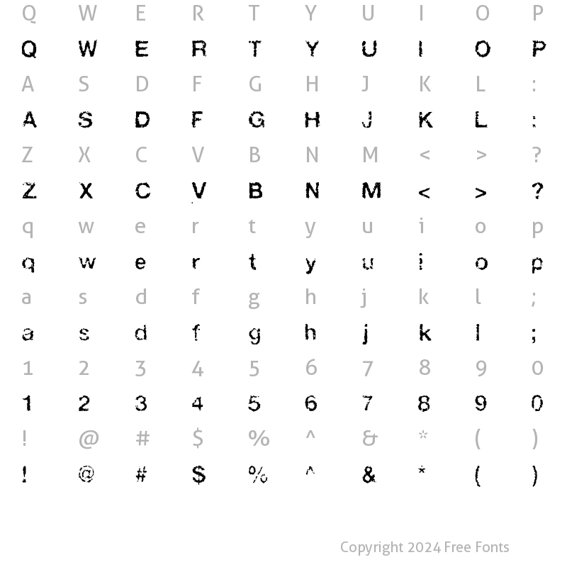 Character Map of FAXADA Regular