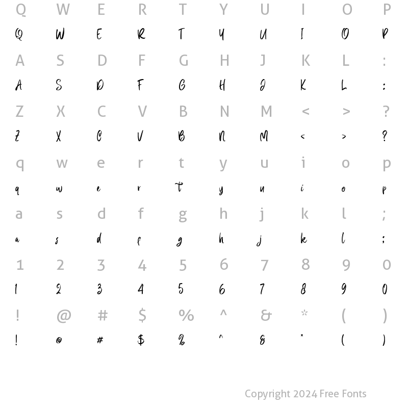 Character Map of Faxnes Regular