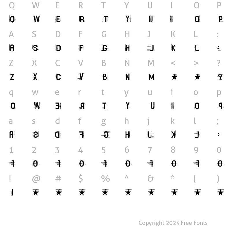 Character Map of Fayettenam Regular