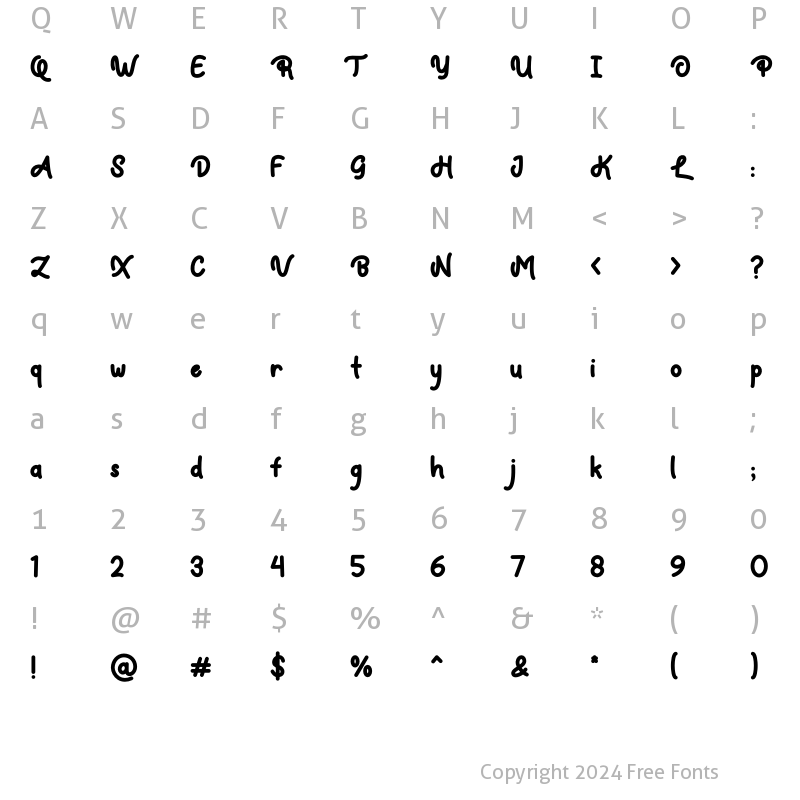 Character Map of Faylake Regular