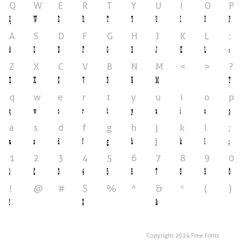 Character Map of Faywood  Extra Condensed WF Regular