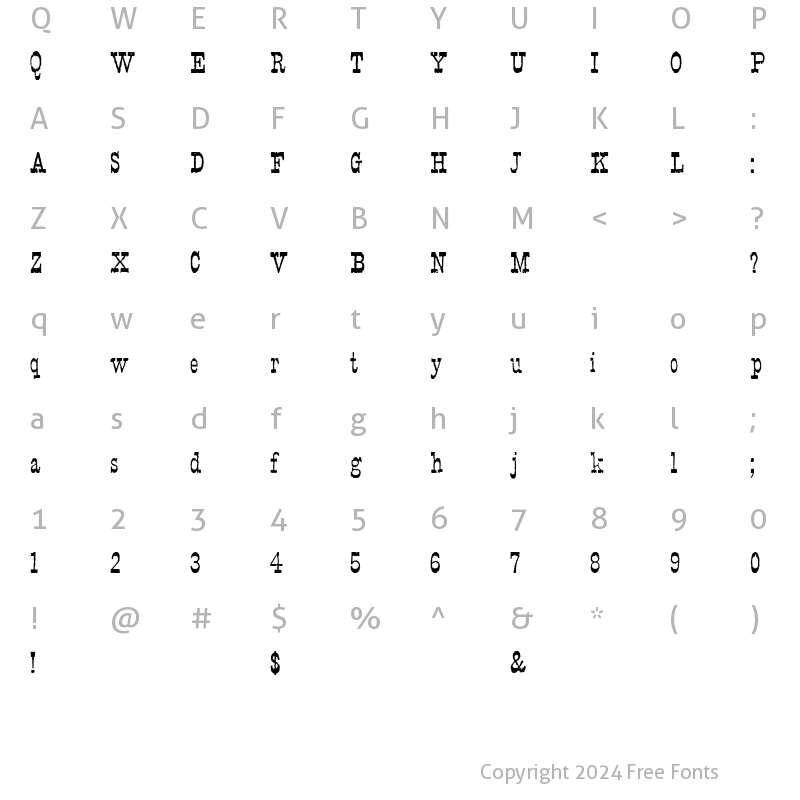 Character Map of Faywood WF Regular