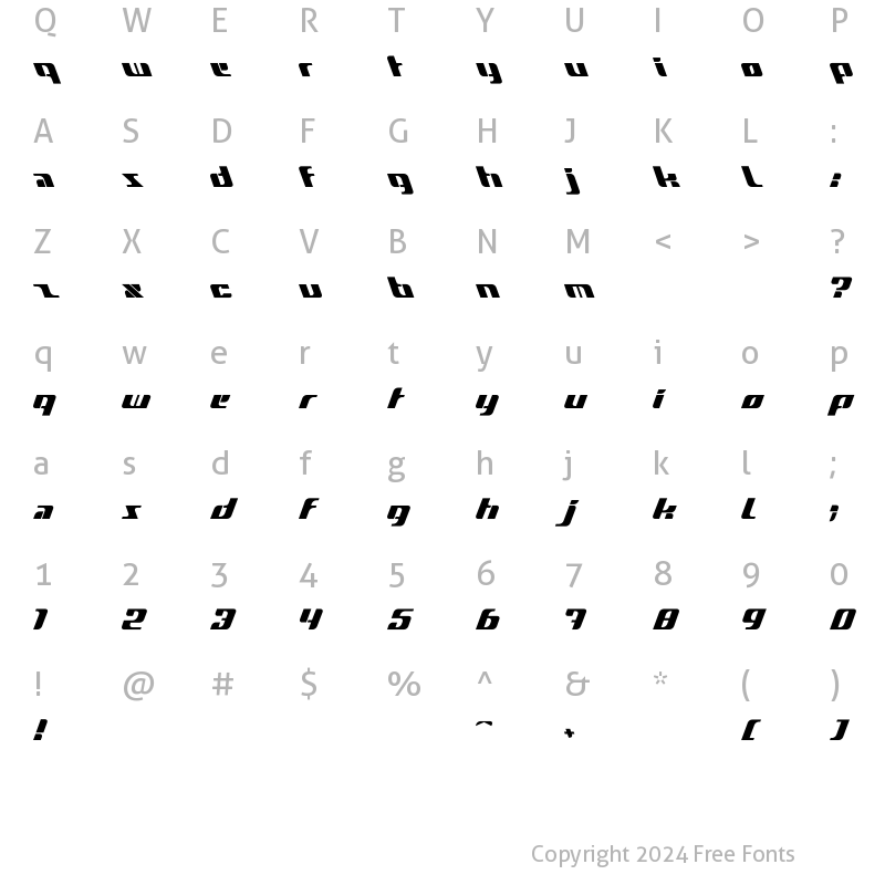 Character Map of Fazer Regular