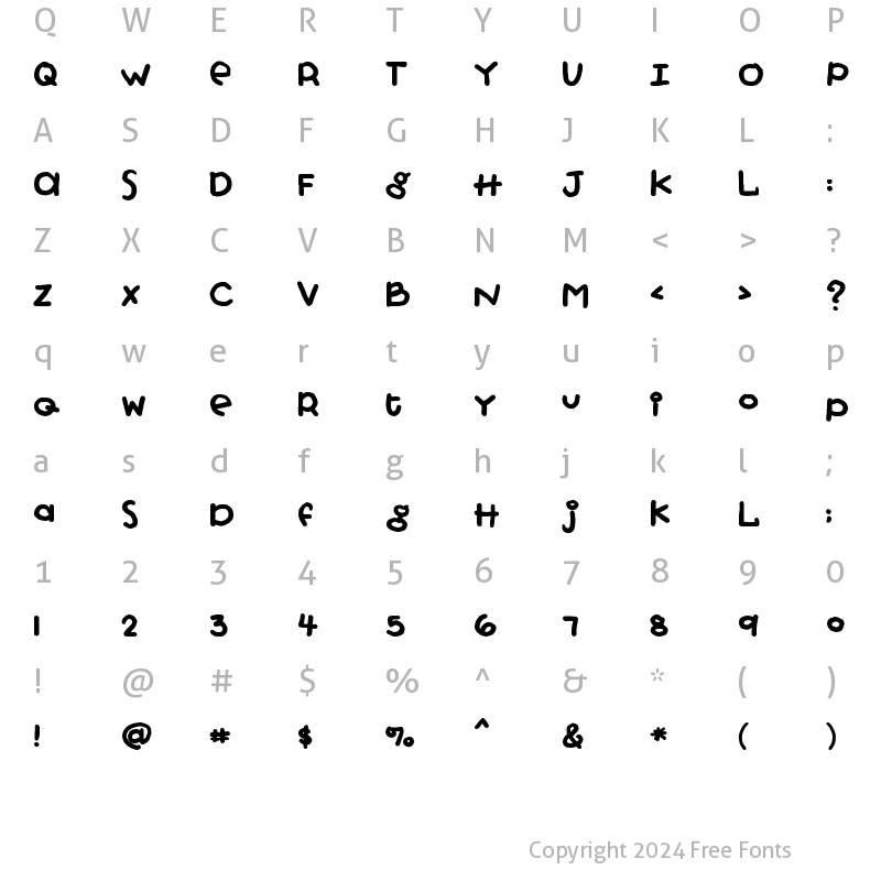 Character Map of FB Punkypie FB Punkypie