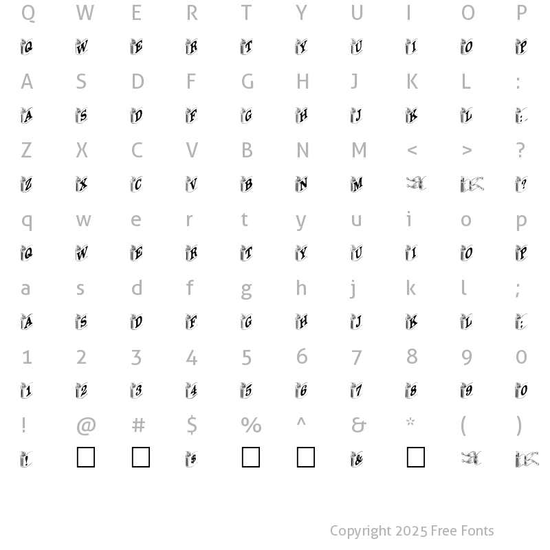 Character Map of FC Ribbons Normal