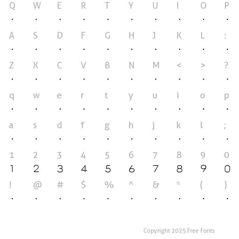 Character Map of FC????08 Regular