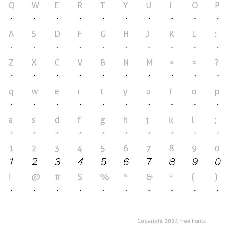 Character Map of FC????09 Regular