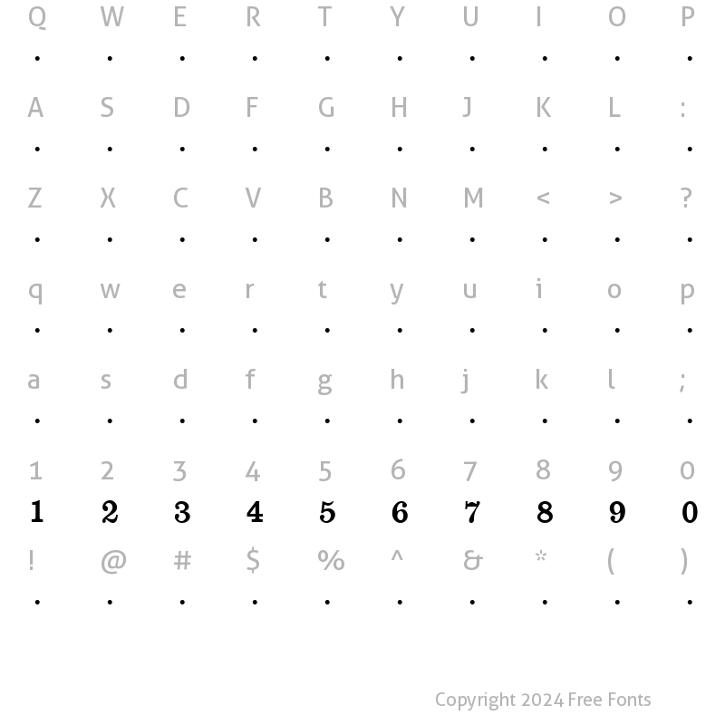 Character Map of FC????12 Regular