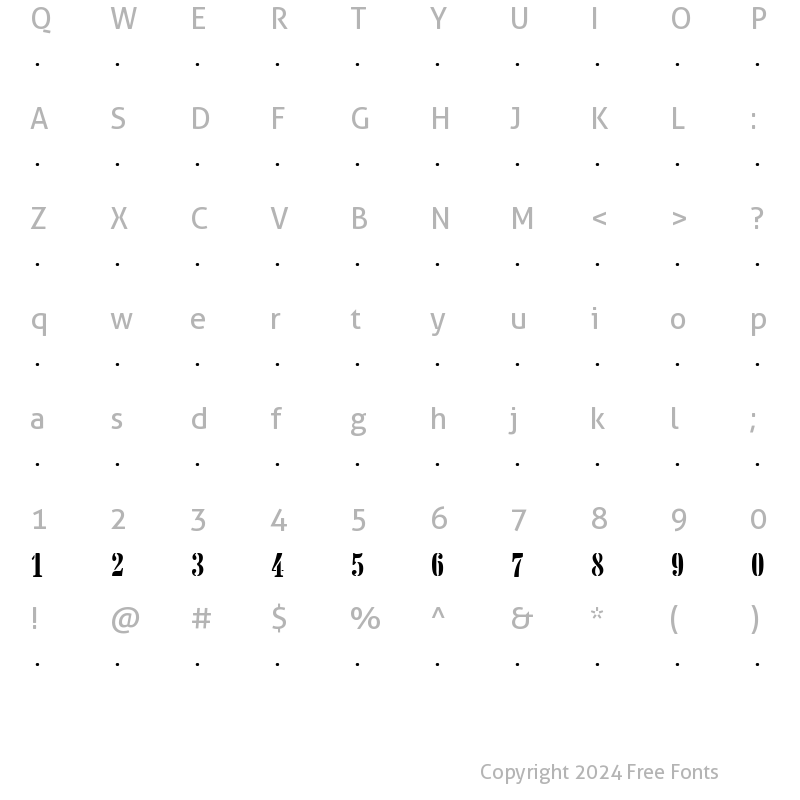 Character Map of FC????14 Regular