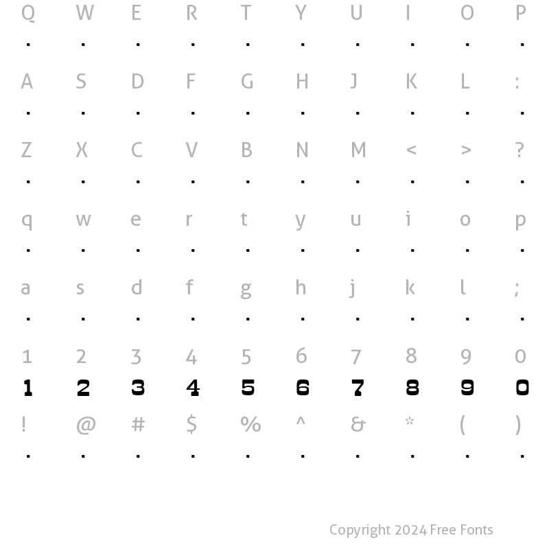 Character Map of FC????15 Regular