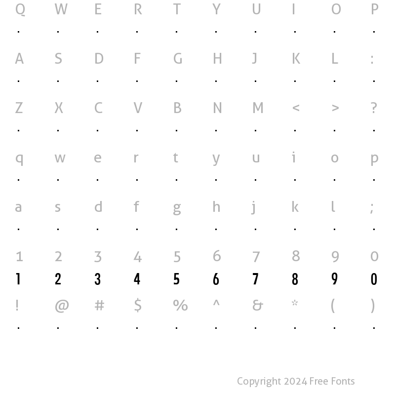 Character Map of FC????16 Regular