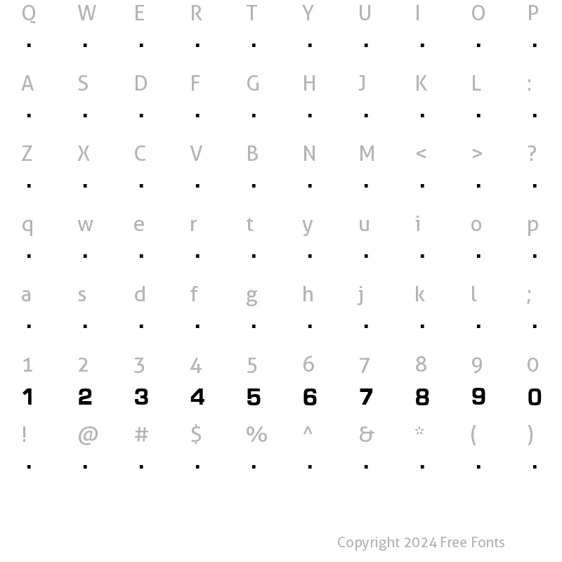 Character Map of FC????17 Regular