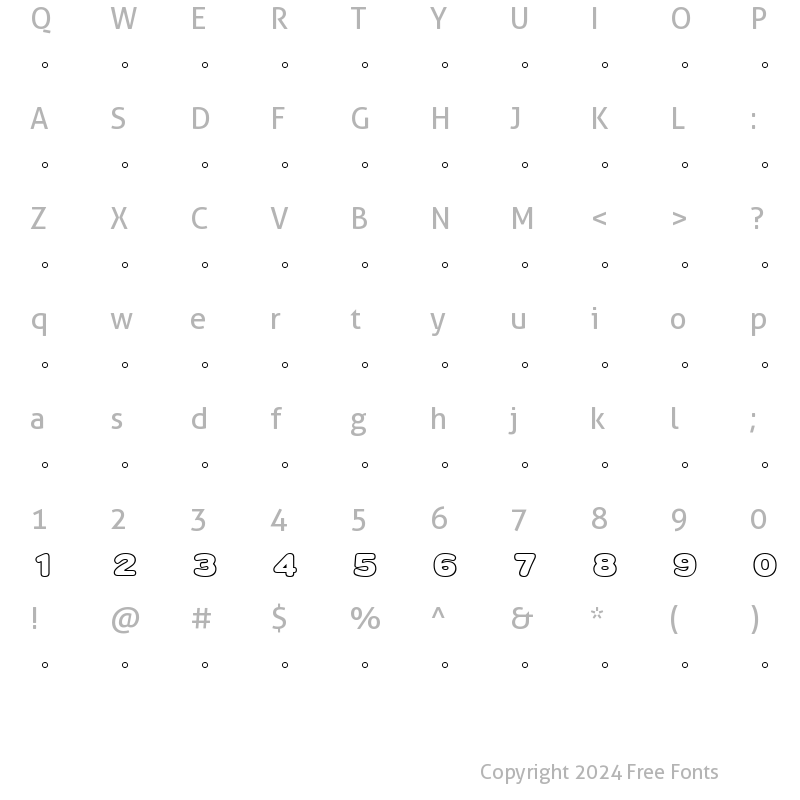 Character Map of FC????21 Regular