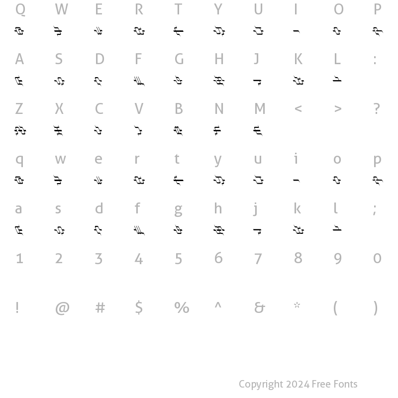 Character Map of FCL HeavyMossR1Ver10 Regular