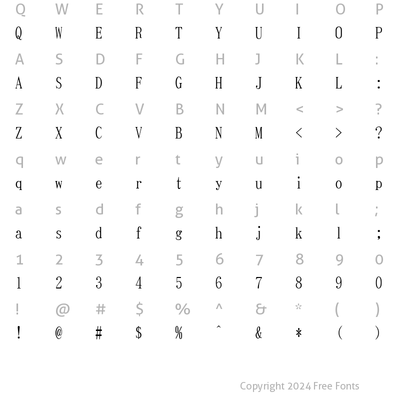 Character Map of FC?L?????? Regular