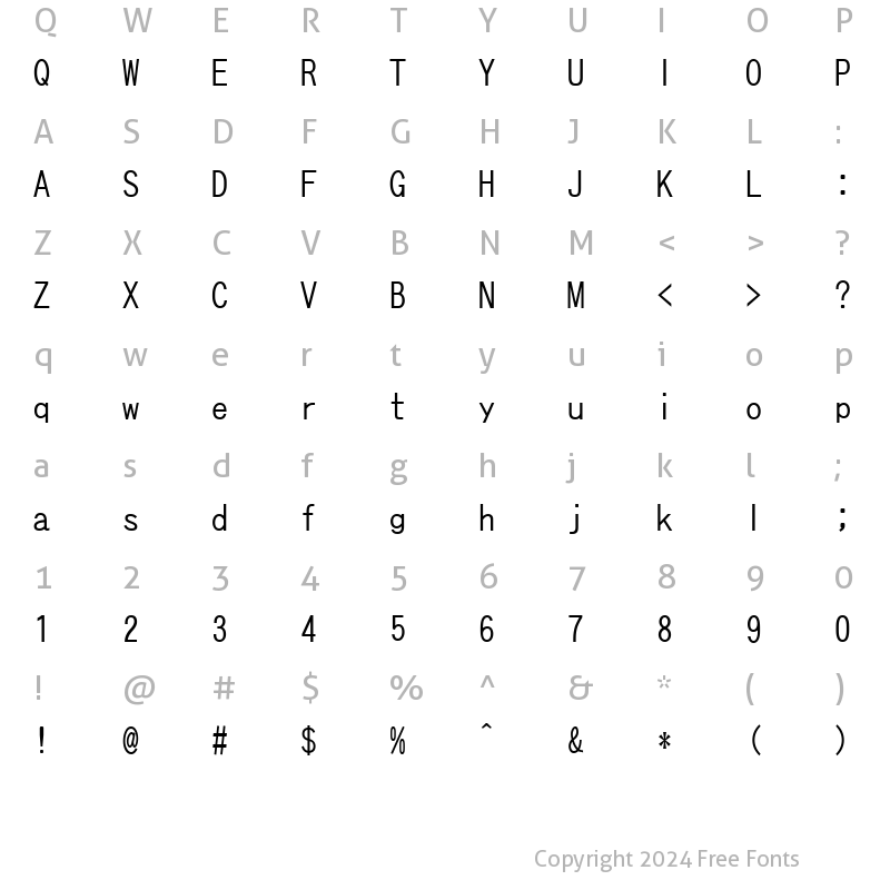 Character Map of FC?S?V?b?N??-L Regular