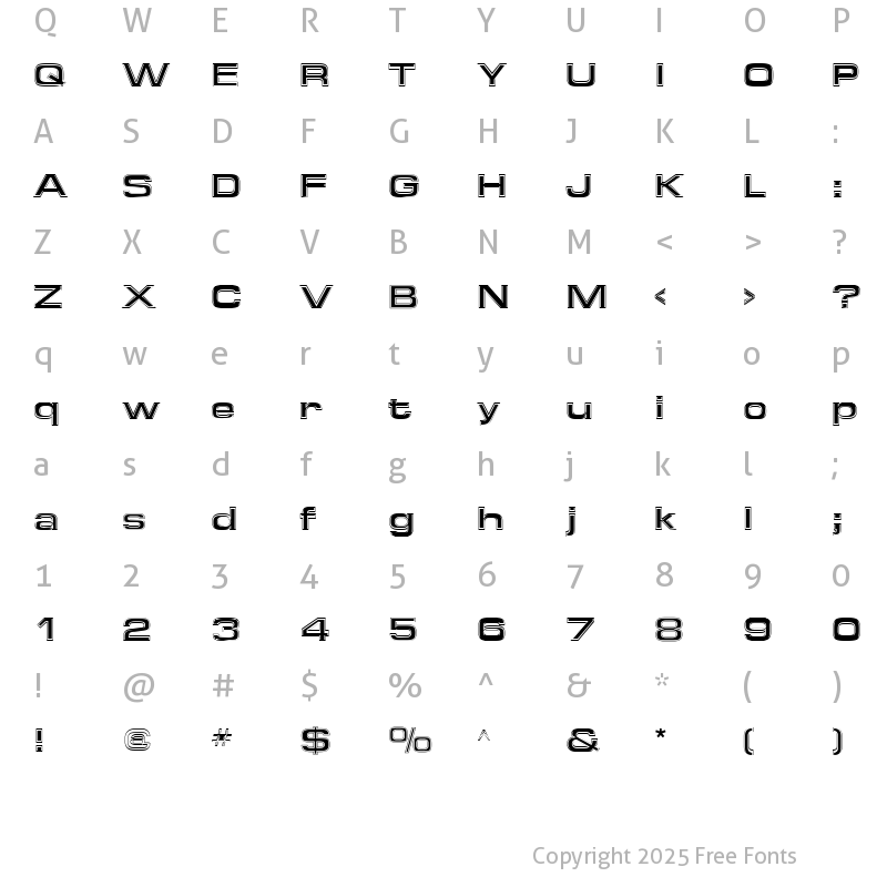 Character Map of FederationStarfleetSquare Regular