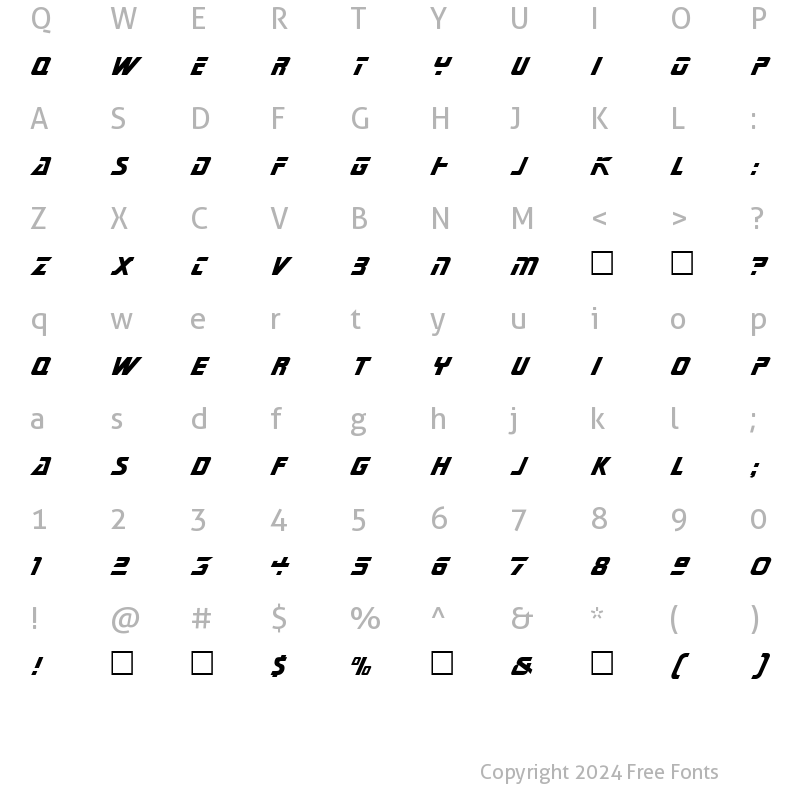 Character Map of FederationTNGTitle Regular