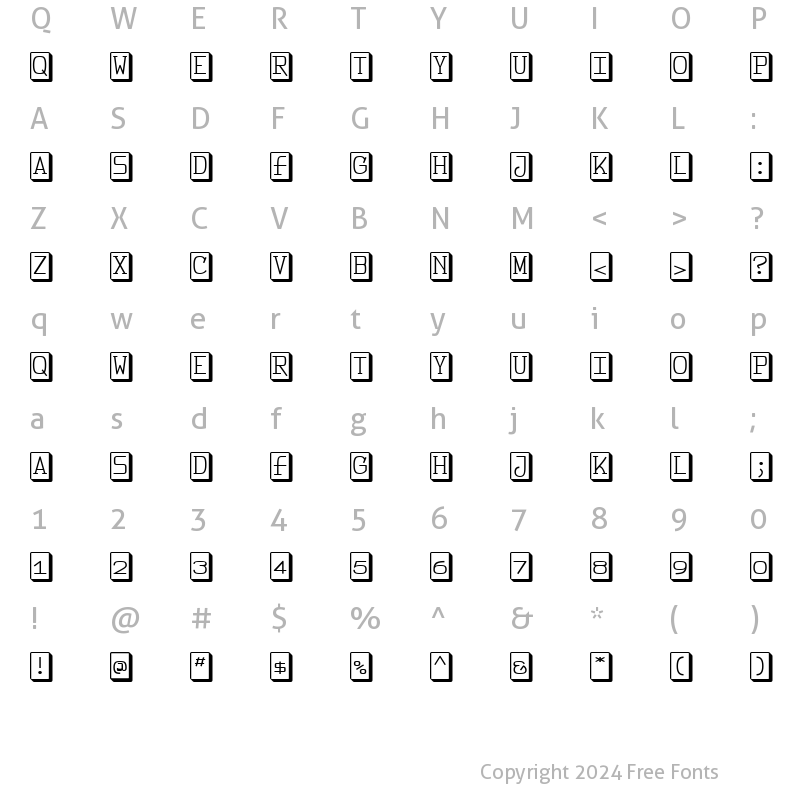 Character Map of FeggoliteKeyed Regular