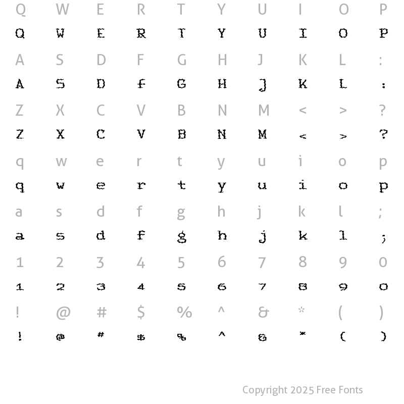 Character Map of FeggoliteRuffled Regular