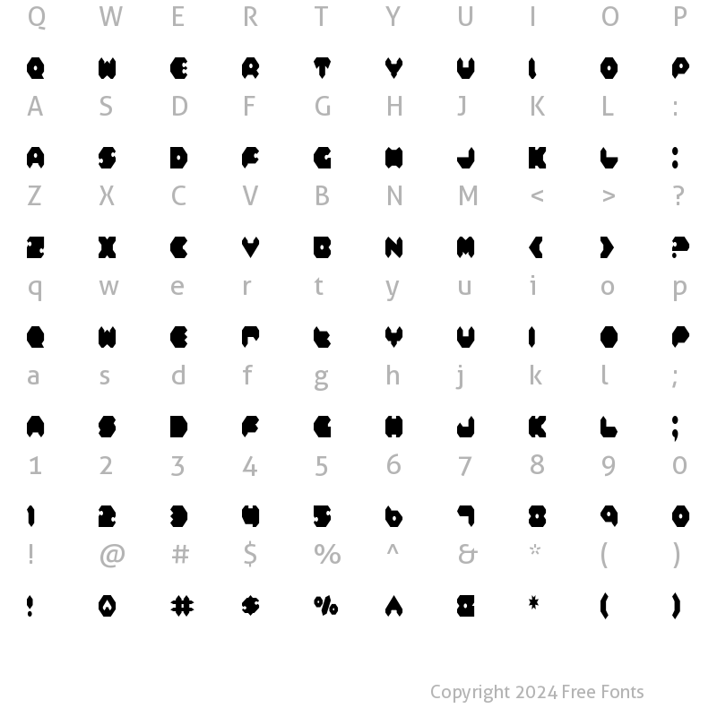 Character Map of Feldercarb Condensed Condensed