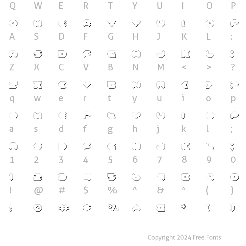 Character Map of Feldercarb Shadow Shadow