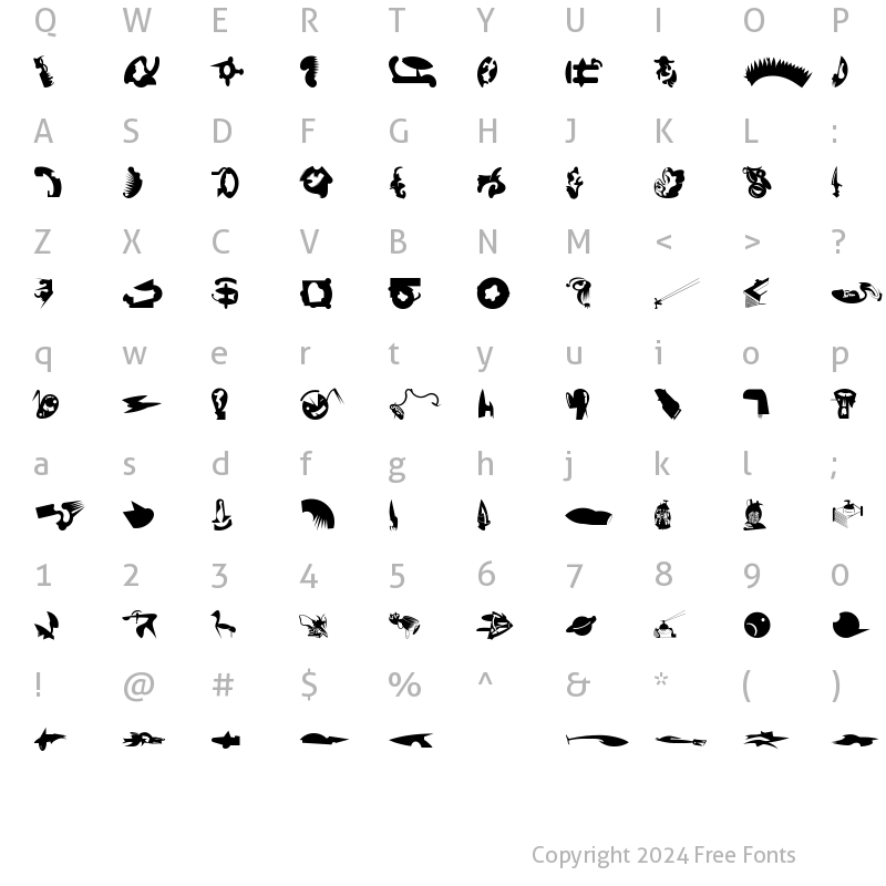 Character Map of FellaParts Regular