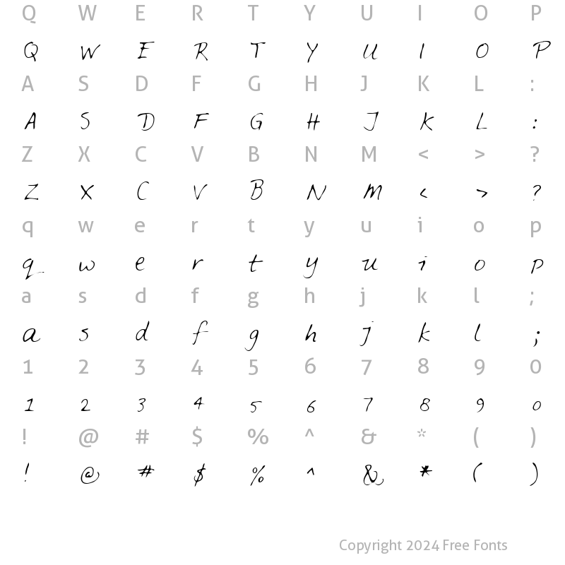 Character Map of Feltpen Regular