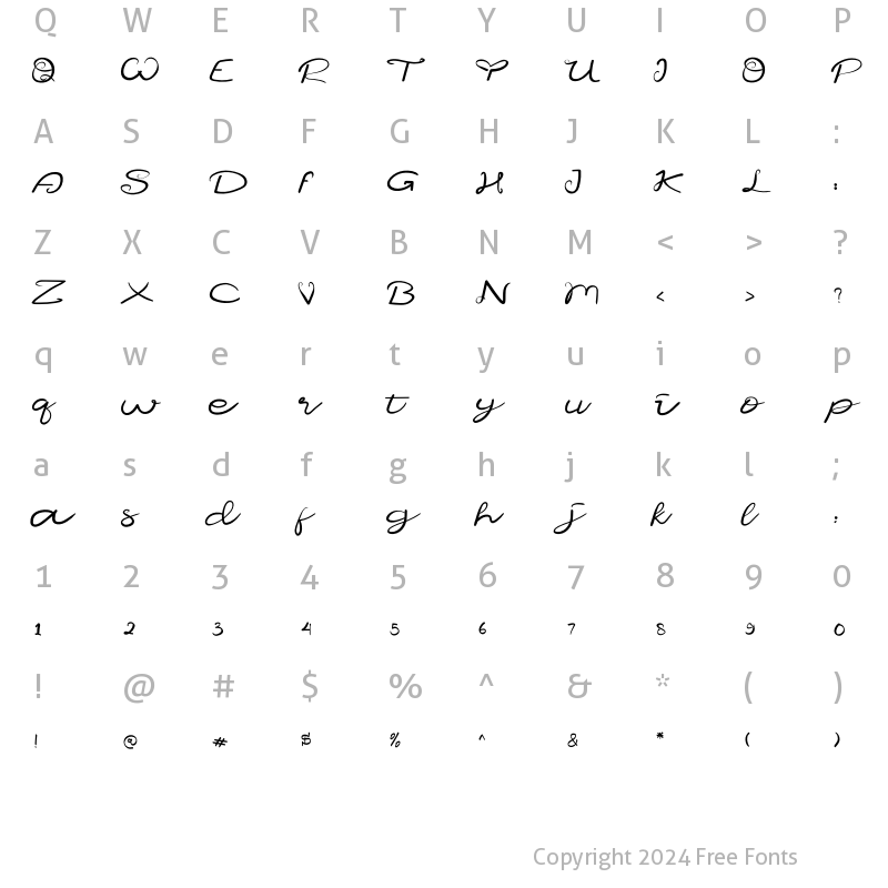 Character Map of Felysia Regular