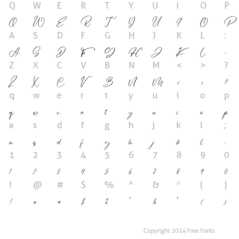 Character Map of Feminista Regular