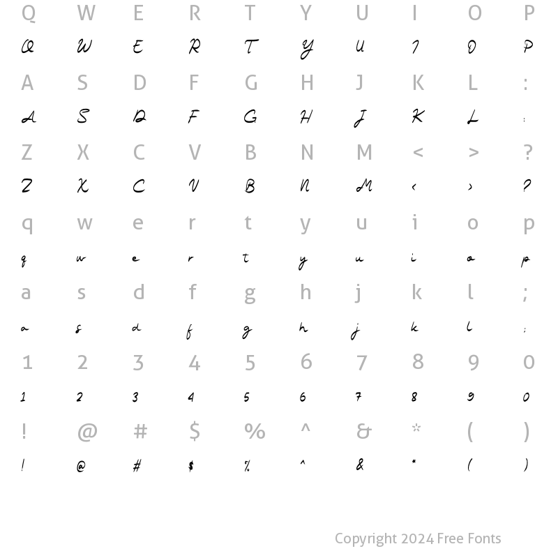 Character Map of Femme Regular