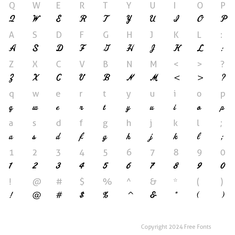 Character Map of FenwayParkJF Regular