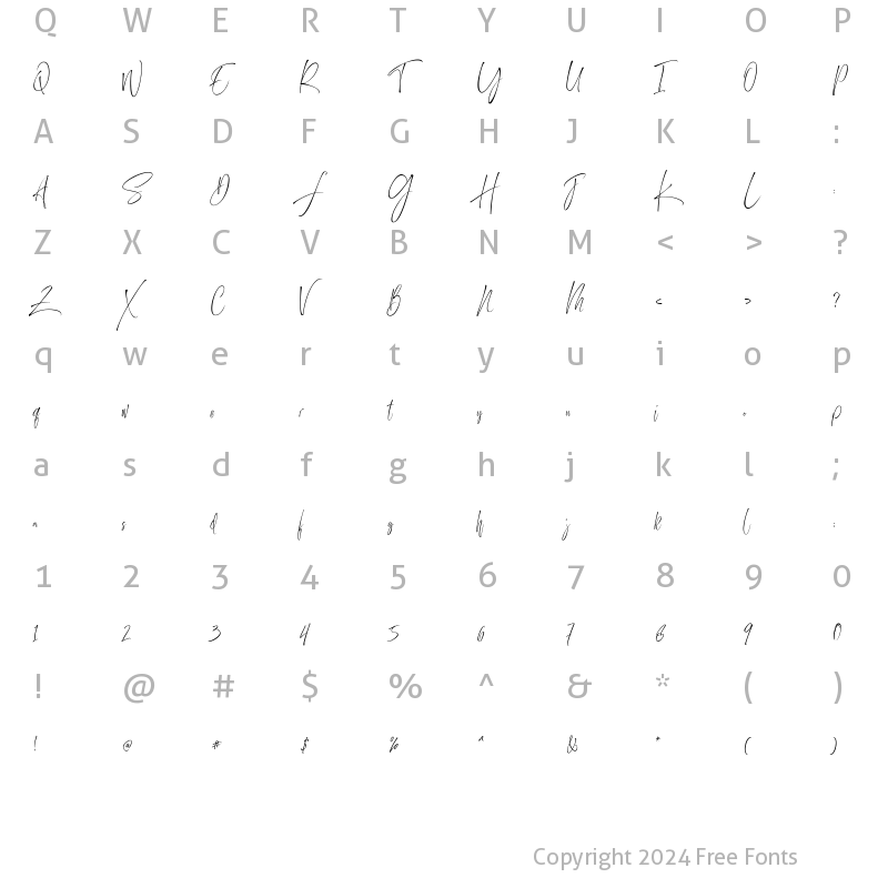 Character Map of Ferdian Signature Regular