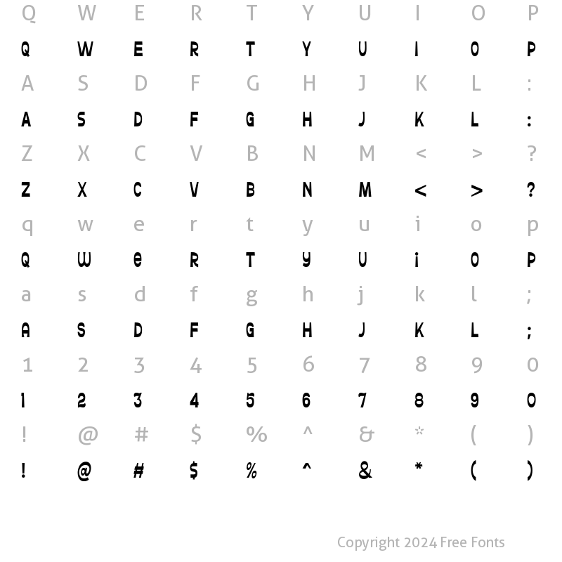 Character Map of Ferguso Regular