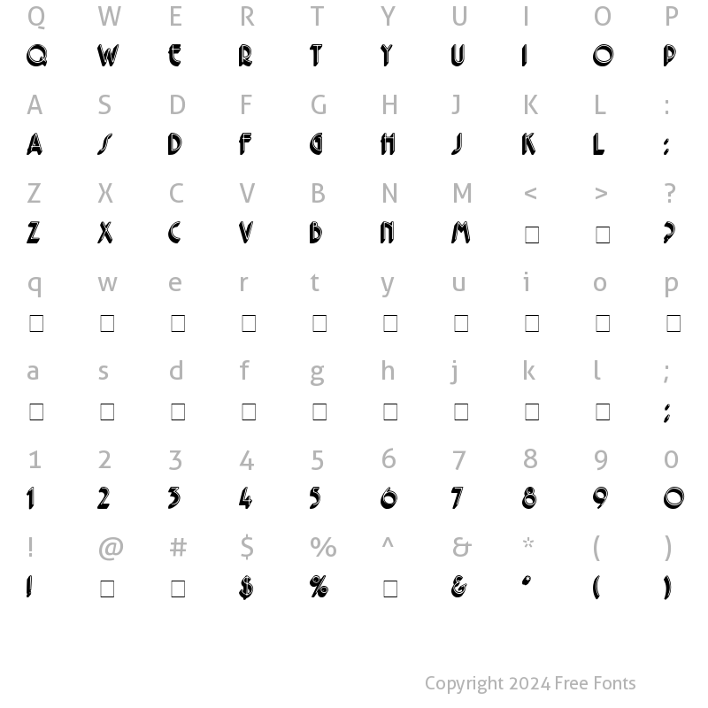 Character Map of Ferio Display Caps SSi Regular