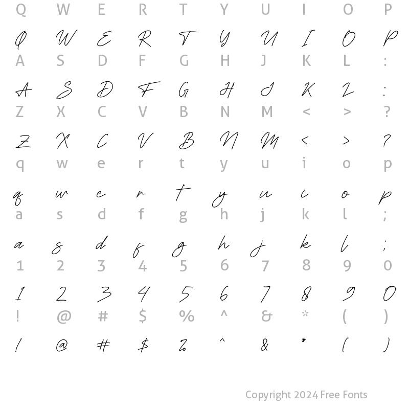 Character Map of Ferttigra Regular