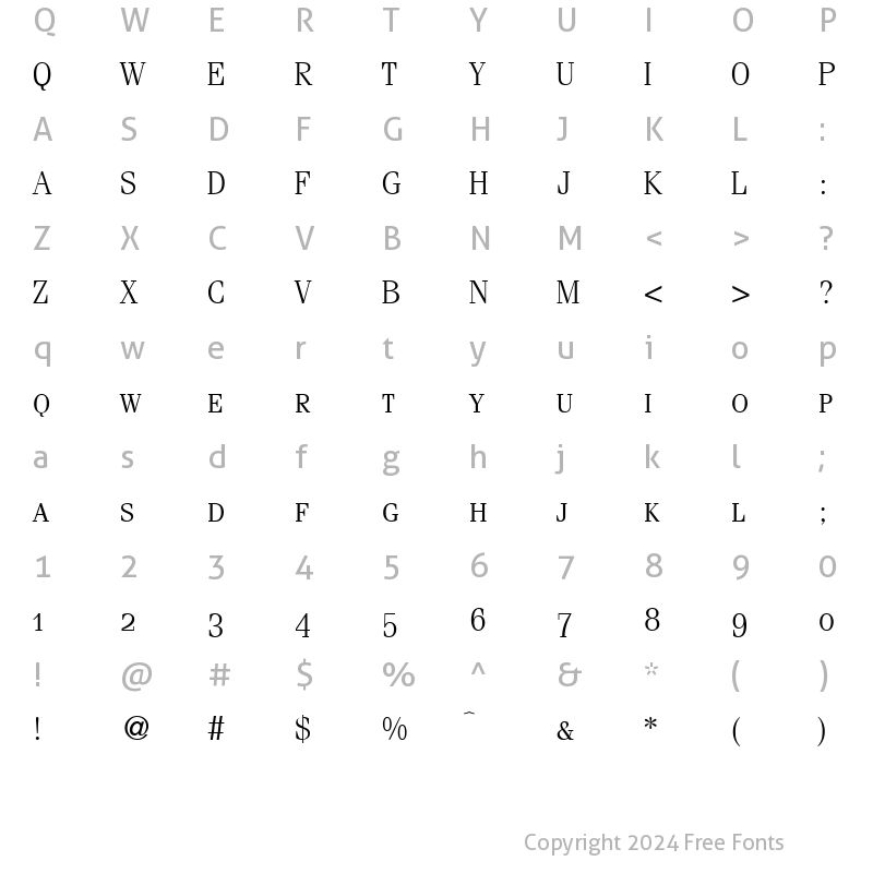 Character Map of FerventSmc DB Regular