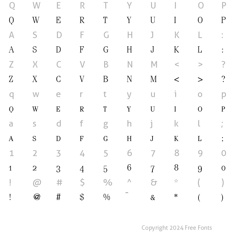 Character Map of FerventSmc Regular