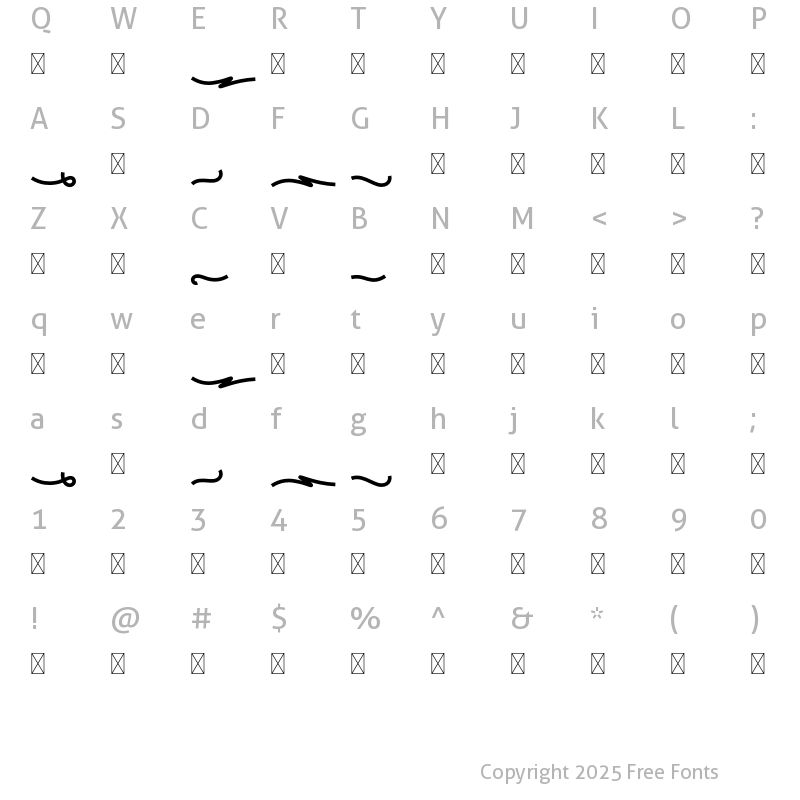 Character Map of Festive Swash