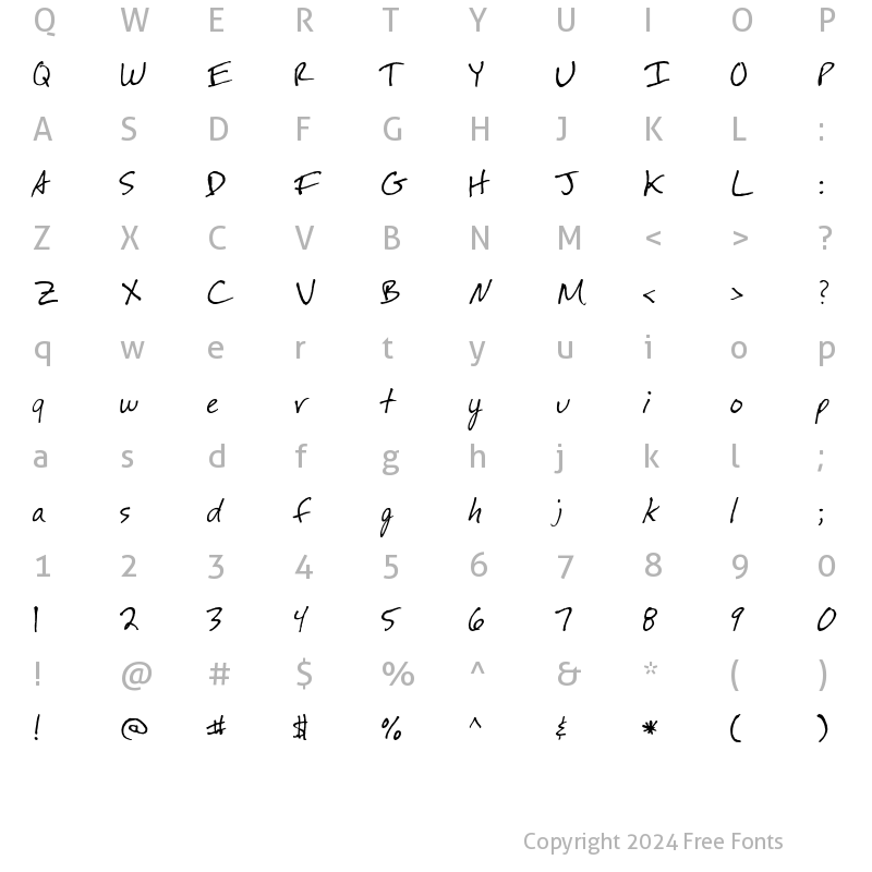 Character Map of Festus Regular