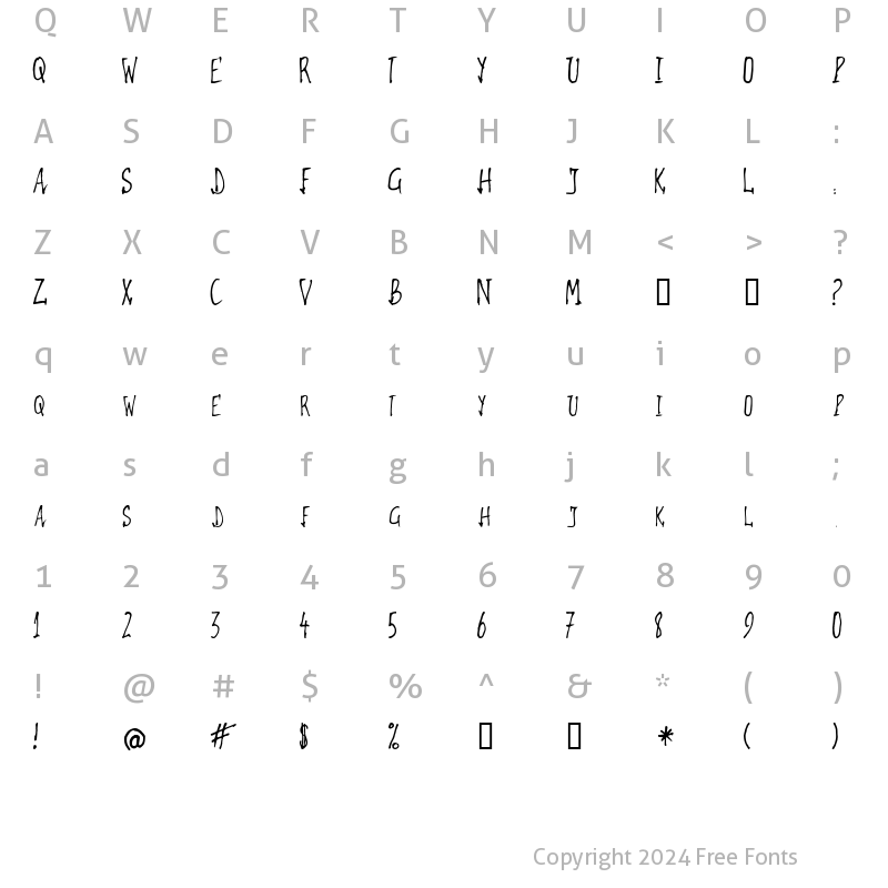 Character Map of Fetch Regular