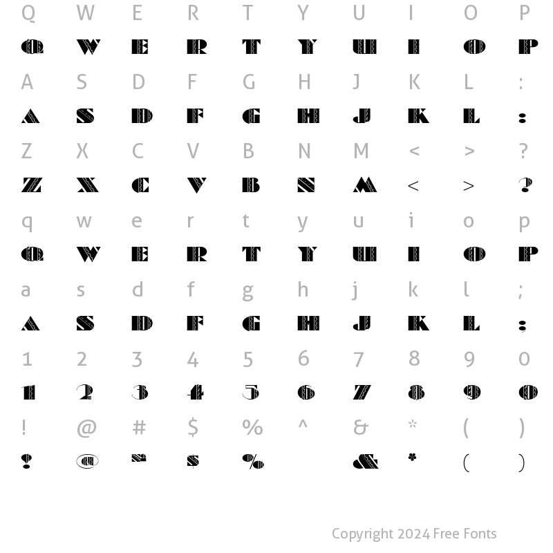 Character Map of Fete Accompli NF Regular