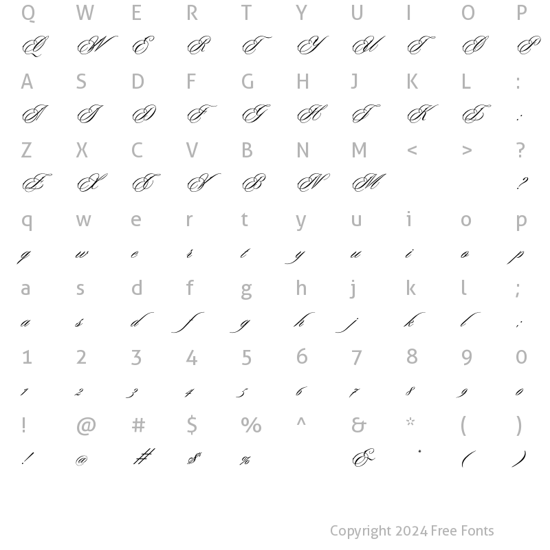 Character Map of Fete Regular