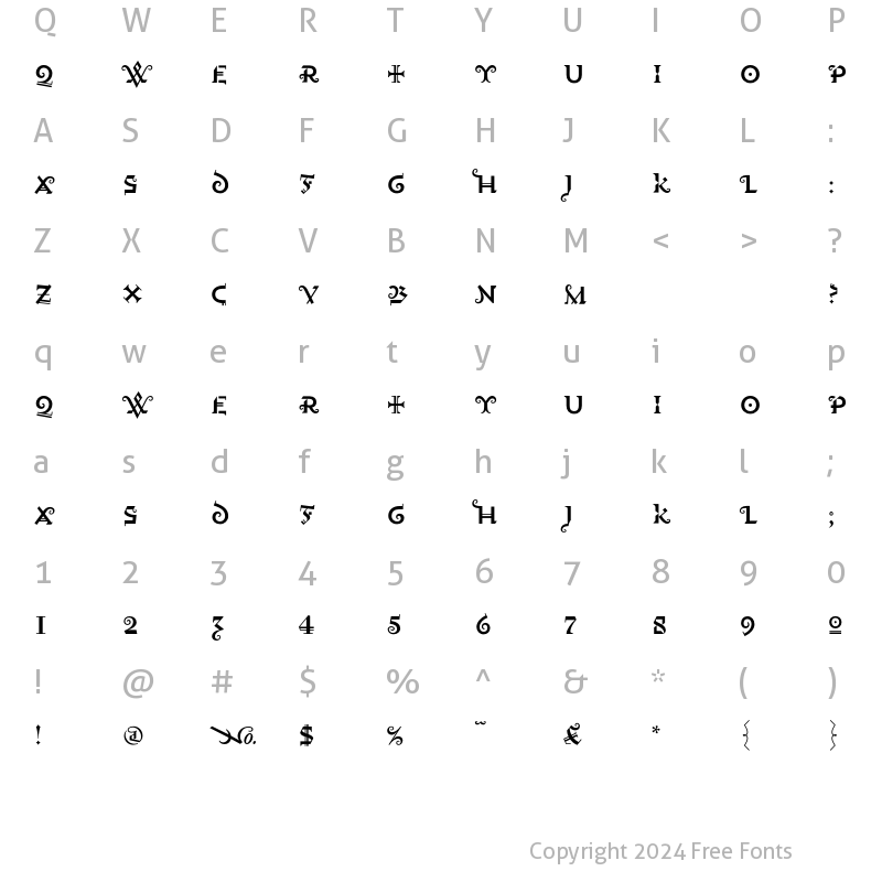 Character Map of Fetish HTF-No338 Regular