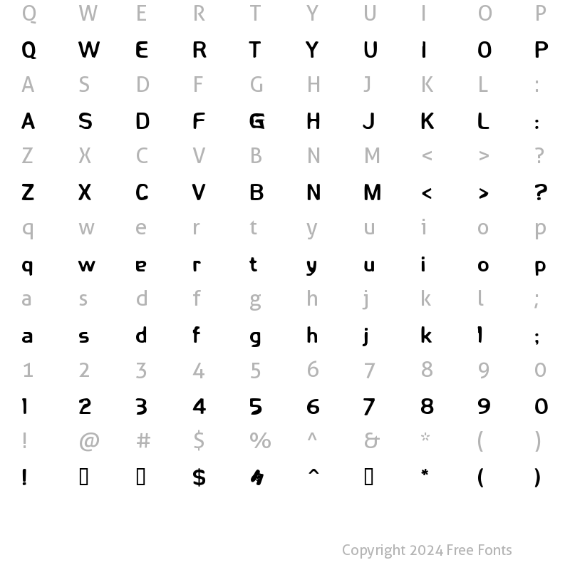 Character Map of Fetma Heavy